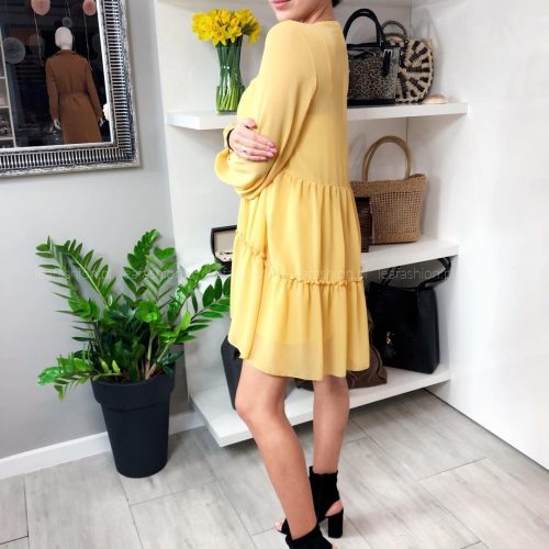 sukienka zółto musztardowa 500x500 - SUKIENKA JOY ŻÓŁTA